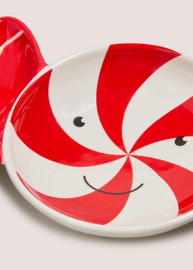 Red Candy Cane Shaped Bowl