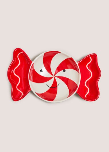 Red Candy Cane Shaped Bowl