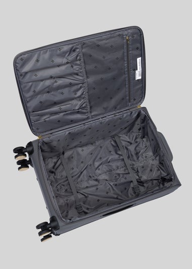 IT Luggage Grey Enliven Soft Suitcase