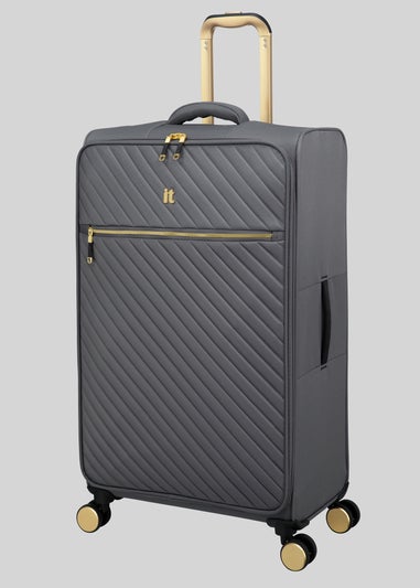 IT Luggage Grey Enliven Soft Suitcase