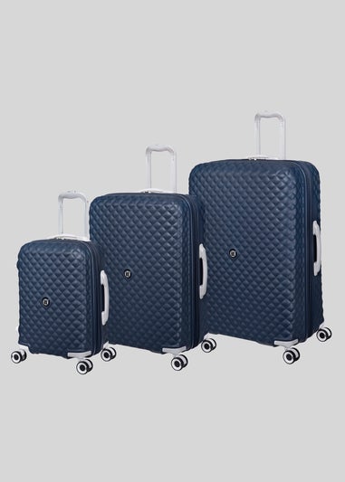 IT Luggage Navy Quilted Suitcase