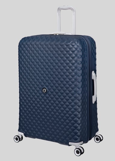 IT Luggage Navy Quilted Suitcase