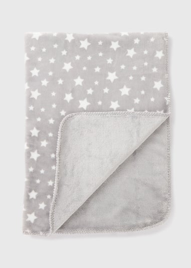 Baby Grey Star Fleece Blanket