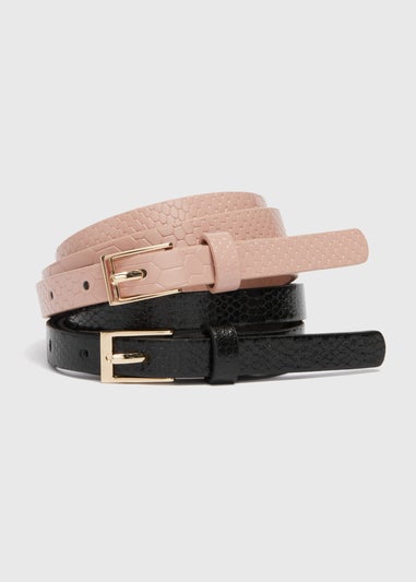 2 Pack Black & Pink Belt