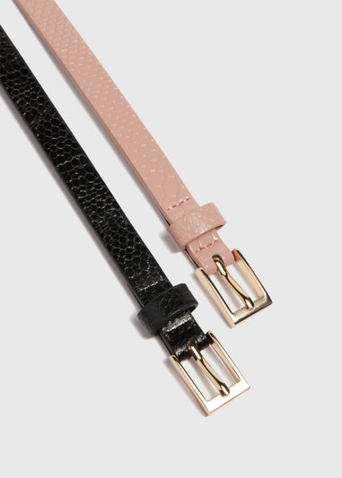 2 Pack Black & Pink Belt