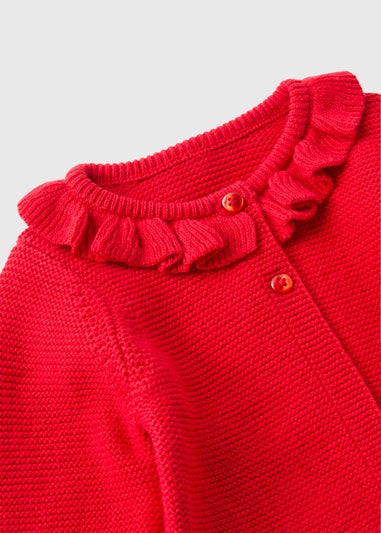 Baby Red Frilled Cardigan (Newborn-23mths)