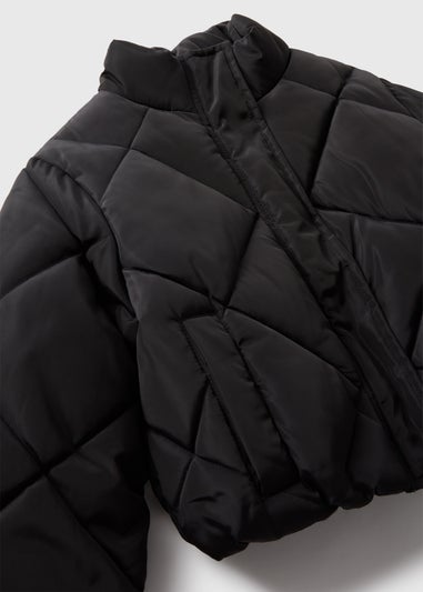 Girls Black Short Padded Coat (7-15yrs)