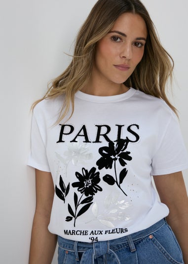 White Paris Graphic T-Shirt