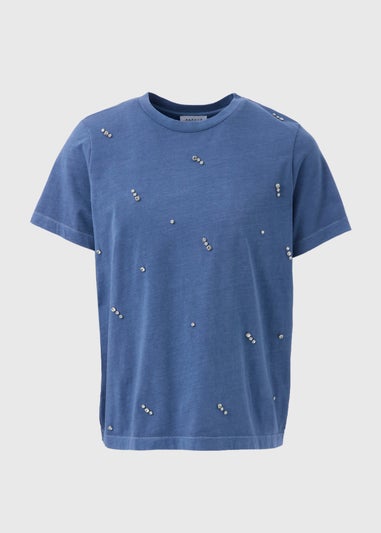 Blue Embellished T-Shirt