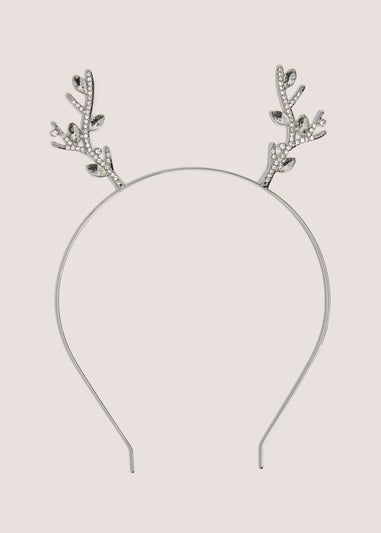 Silver Reindeer Headband