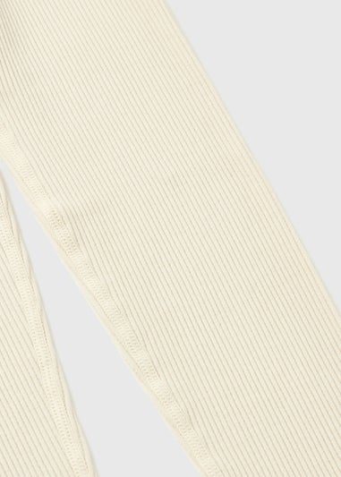 Girls Cream Seamless Leggings