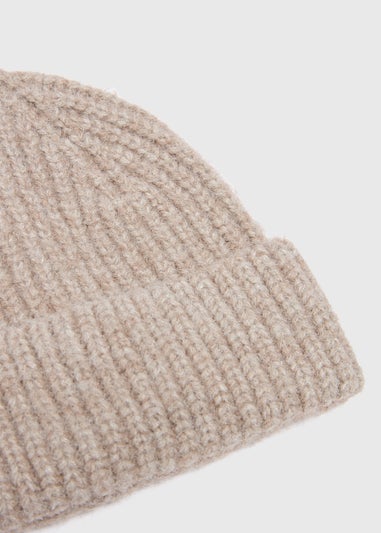 Oatmeal Ribbed Beanie