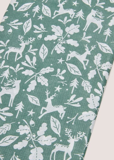 Winter Poem Green Stag Tablecloth