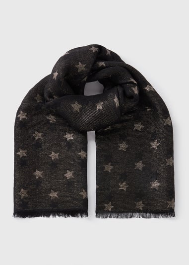 Black Star Woven Scarf