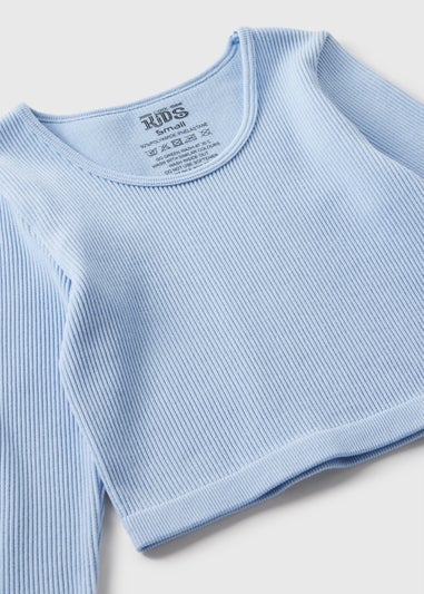 Girls Blue Seamless Long Sleeve Top (7-15yrs)