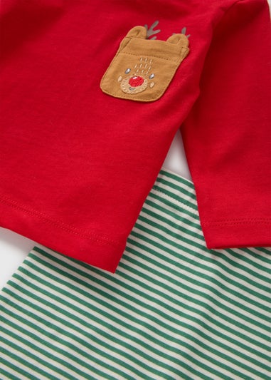 Baby Red Christmas Reindeer Top & Leggings Set (Newborn-23mths)