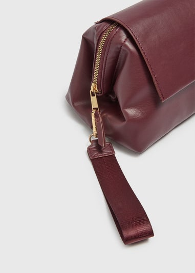 Burgundy Oversized Hardware Detail Clutch