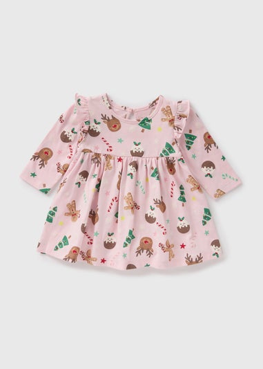 Baby Pink Christmas Dress (Newborn-23mths)