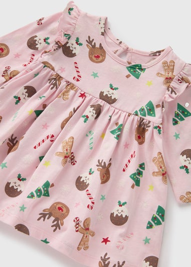 Baby Pink Christmas Dress (Newborn-23mths)