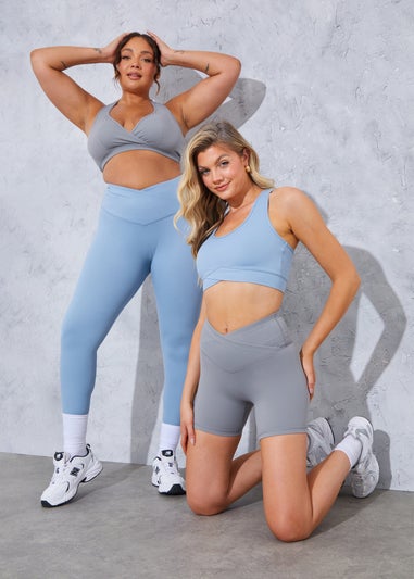 In The Style Blue Crossover Leggings