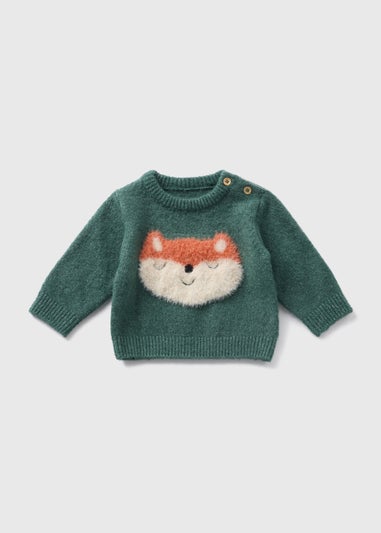 Baby Green Knitted Fox Jumper (Newborn-23mths)