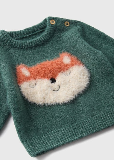 Baby Green Knitted Fox Jumper (Newborn-23mths)