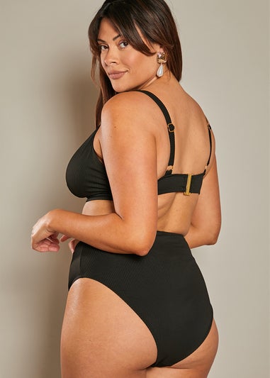 In The Style Black High Leg Bikini Bottoms