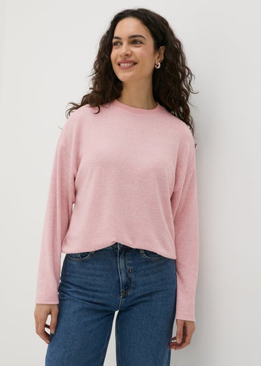 Pink Shoulder Embellished Jumper