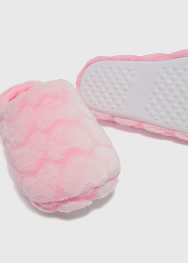 Girls Pink Heart Mule Slippers (Younger 10-Older 5)