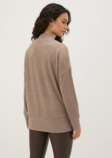 Camel Front Seam Oversized Top