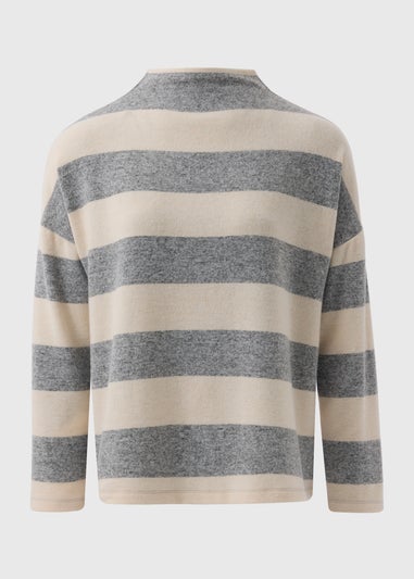 Grey Stripe Soft Touch Jumper