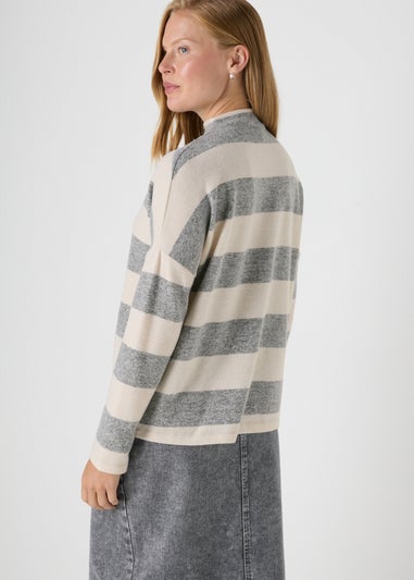 Grey Stripe Soft Touch Jumper