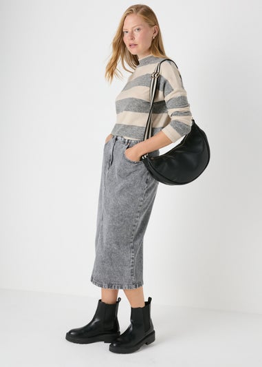 Grey Stripe Soft Touch Jumper