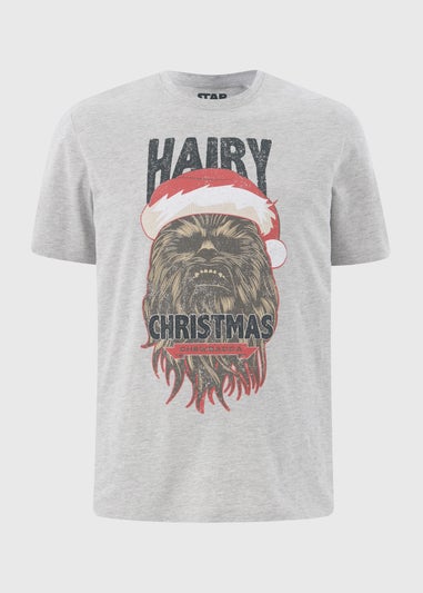 Star Wars Grey Christmas Chewbacca T-Shirt