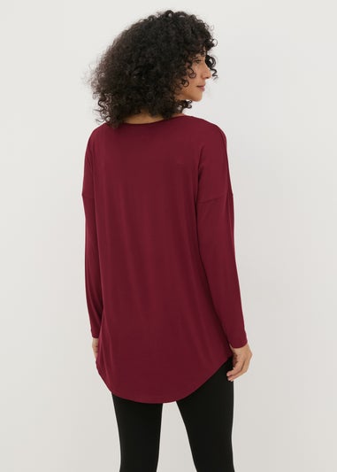 Burgundy Long Sleeve T Shirt