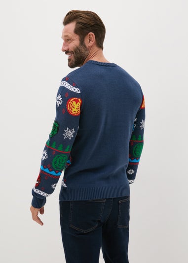 Marvel Navy Christmas Jumper