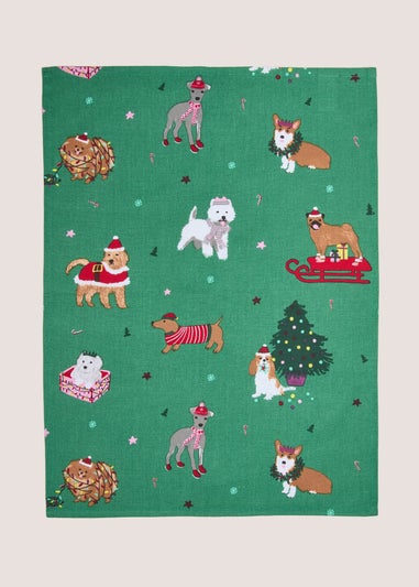 Christmas Dog Tea Towel