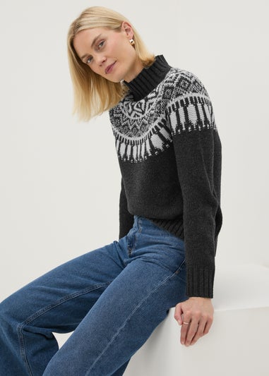 Charcoal Fairisle Jumper