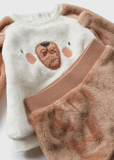 Baby Brown Bear Fleece Jumper & Bottoms (Newborn-23mths)