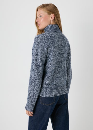 Blue Roll Neck Jumper