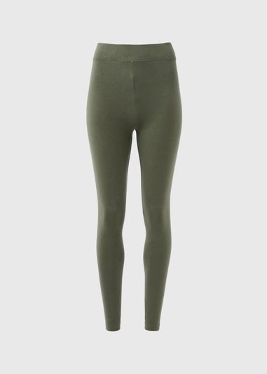 Khaki Cotton Leggings