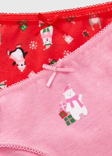 2 Pack Girls Pink Christmas Underwear (2-11yrs)