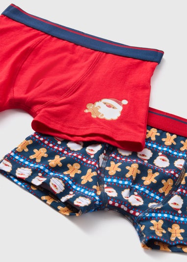 2 Pack Boys Red Christmas Gingerbread Trunks (2-11yrs)