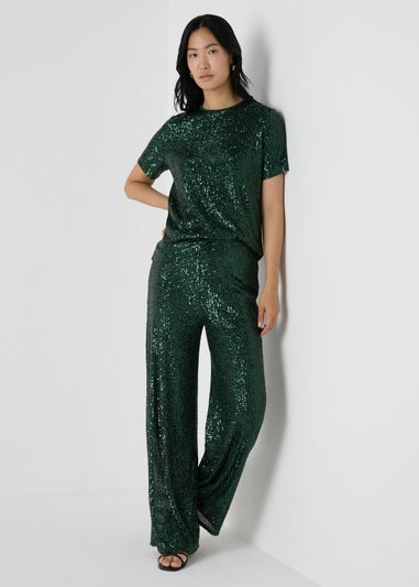 Et Vous Green Sequin Top