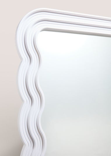 Large White Wavy Mirror