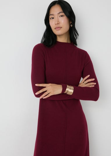 Et Vous Burgandy Front Seam Fit & Flare Dress