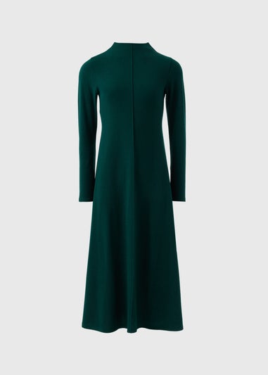 Et Vous Green Seam Front Flare Midi Dress