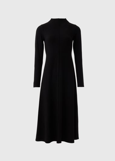 Et Vous Black Seam Front Flare Midi Dress