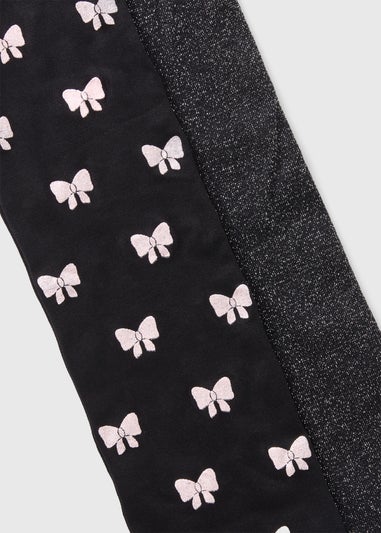 2 Pack Girls Black Bow Tights (2-11yrs)