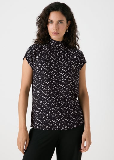 Et Vous Black Square Print Top